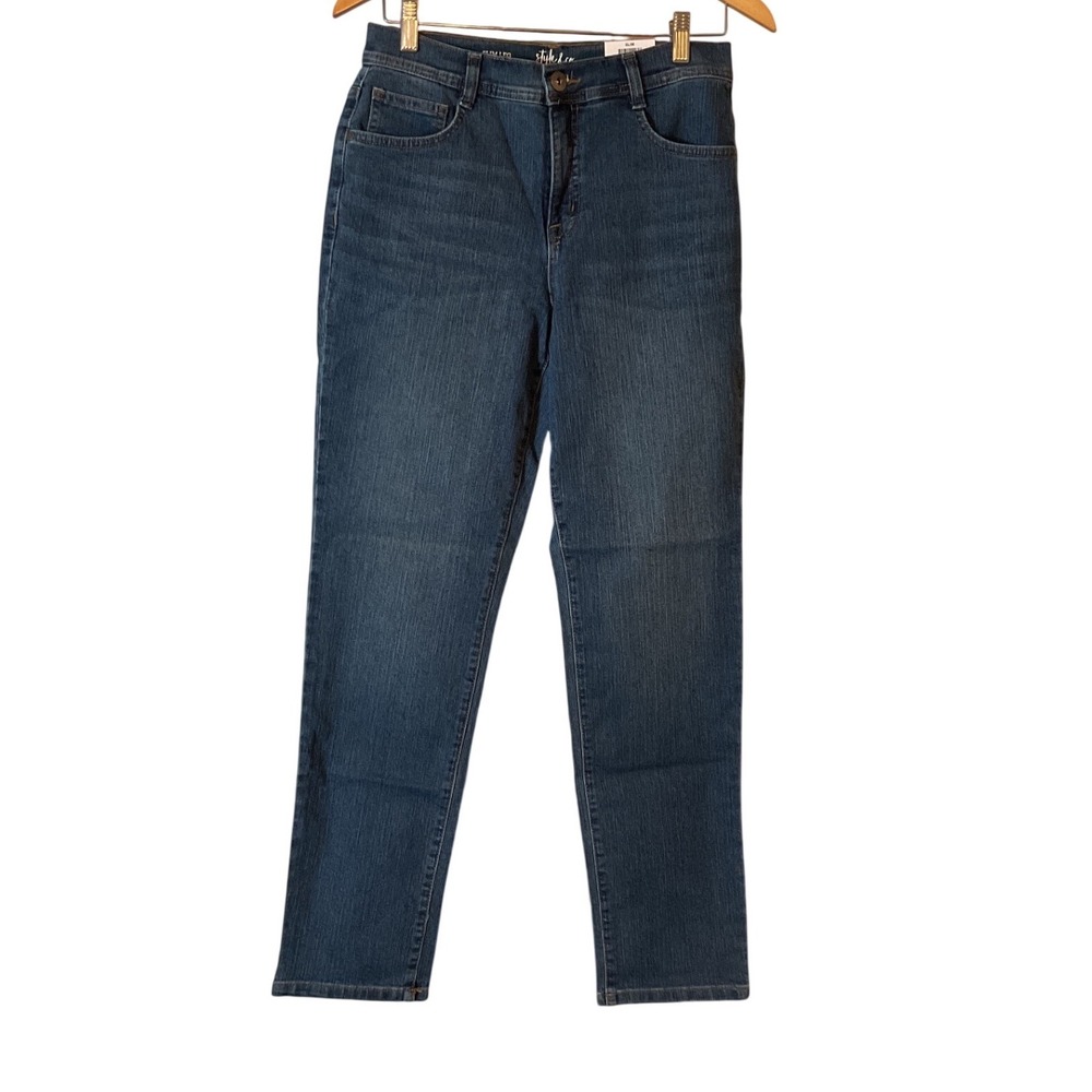 Style & Co Slim Leg Jeans Verona Wash Blue High Rise Stretch Denim 6S 51246S